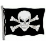 PIRATE FLAG PIN SKULL AND CROSSBONES PIN